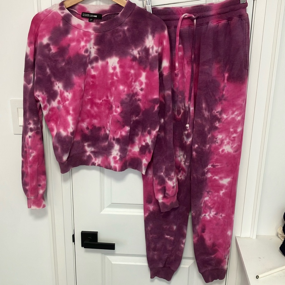 Pink Tie-Dye Sweatshirt and Joggers Set